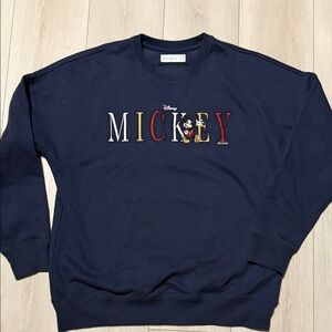 Disney Abercrombie Kids Navy Mickey Crewneck Sweater Size 17/18